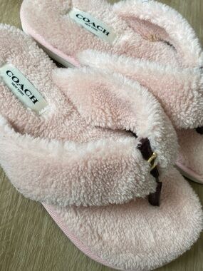 COACH Hampton slippers in blush pink
